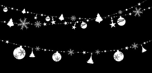 Wall Mural - christmas sticker decoration isolated on black background vector illustration