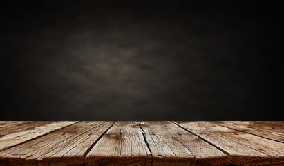 Empty old wooden table background