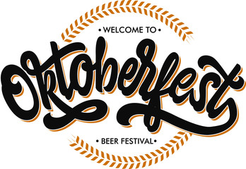 Oktoberfest logotype. Beer Festival vector banner. Lettering typography for logo, poster, card, postcard