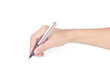 © violetkaipa - Hand with pen on white background