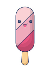 Sticker - cute ice cream in stick kawaii character