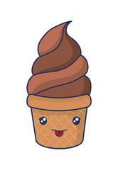 Sticker - cute ice cream colorful kawaii character