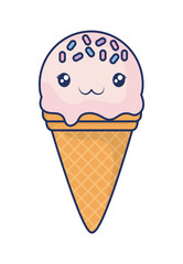 Sticker - cute ice cream colorful kawaii character