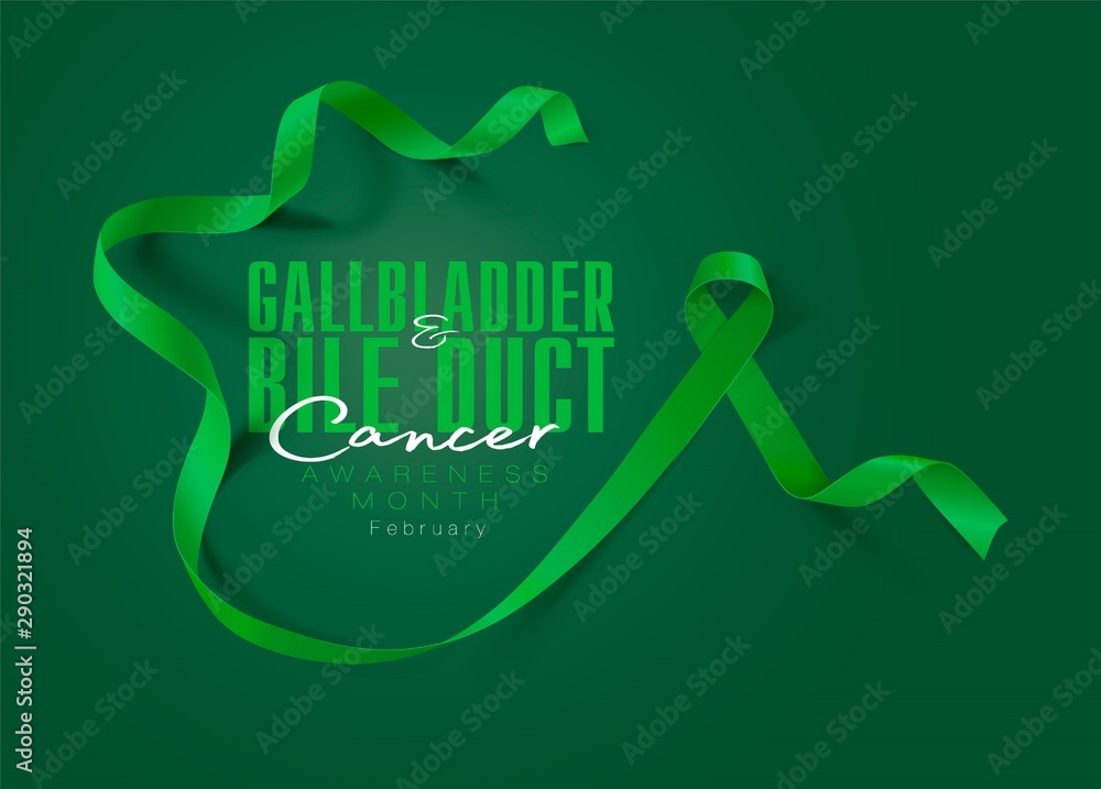 Vector de Stock Gallbladder and Bile Duct Cancer Awareness Calligraphy ...