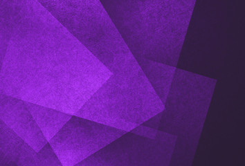 Wall Mural - Purple shapes on black background in abstract modern geometric design with texture