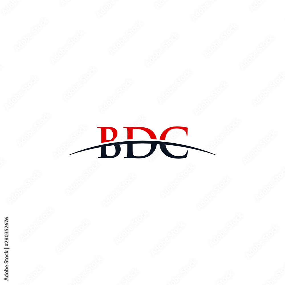 Initial letter BDC, overlapping movement swoosh horizon logo company ...