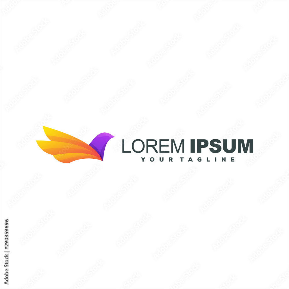 awesome gradient bird logo design Stock Vector | Adobe Stock