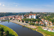 Meißen, Stadtansicht mit Albrechtsburg und Elbe