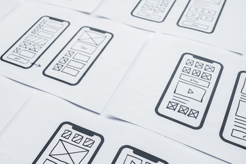 ux mobile application wireframe. sketch, prototype, framework, layout future app design project. ui/