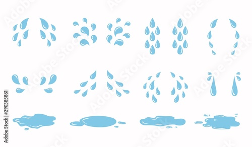 Cartoon Tear Drops And Puddles Set Sorrow Weeping Cry Streams Tear Blob Or Sweat Drop Eyes Tears Or Rain Droplets Buy This Stock Vector And Explore Similar Vectors At Adobe Stock