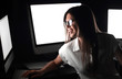 © ASDF - close up.modern business woman using computer