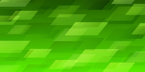 Wall Mural - abstract background of intersecting parallelograms consisting of dots, in green colors