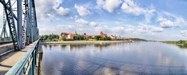 Poster - Joseph Pilsudski Bridge on Vistula River in Torun. Kuyavian-Pomeranian  Poland