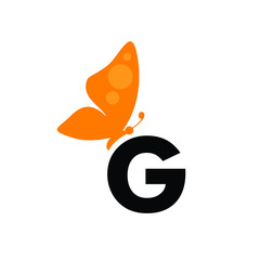 Sticker - butterfly logo. letter g symbol and icon vector. eps 10