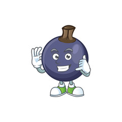 Poster - Call me blackcurrant cartoon mascot on white background