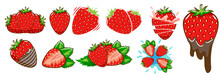 Strawberry Vector Set Clipart Design
