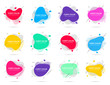 © Konstantin - 12 Modern liquid abstract element shape memphis style design fluid vector colorful illustration set. Banner simple shape template for presentation, flyer, brochure isolated on white background.