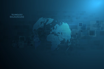 Wall Mural - Abstract technology background Hi-tech communication concept futuristic digital innovation background for global web, connection, science. Vector illustration