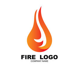 Wall Mural - Flaming Fire Logo Design Illustration