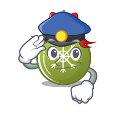 Sticker - Police christmas ball green with the character