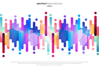 Wall Mural - Abstract fluid or liquid colorful rounded lines transition elements on white background with space for your text.