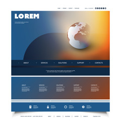 Wall Mural - Colorful Website Design for Your Business with Earth Globe