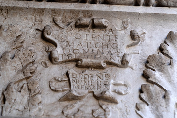 Wall Mural - doge ducal palace venice capital of column wayside sculpture detail