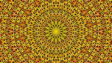 Orange Abstract Petal Kaleidoscope Mandala Pattern Wallpaper - Geometric Vector Illustration