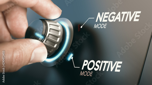Fotografía Change to positive attitude. Psychology concept.