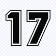 sport number 17 shape vector isolated