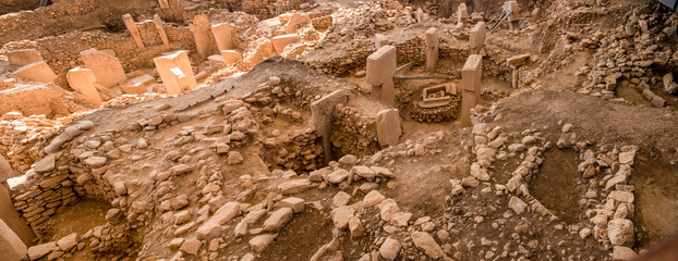 The beginning of time. Ancient site of Gobekli Tepe in Turkey. Gobekli Tepe is a UNESCO World Heritage site. The Oldest Temple of the World. Neolithic excavations. Pre-Pottery Neolithic.