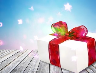 Poster - Cute gift box on white background