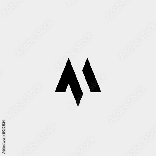 Fotomural Letter M AM MA MM Monogram Logo Design Minimal