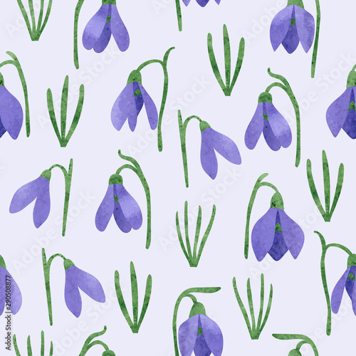 Seamless watercolor snowdro...
