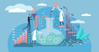 Experiment vector illustration. Tiny business innovation persons concept.