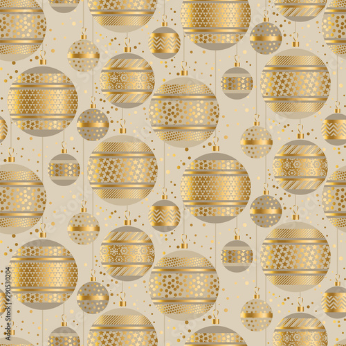 Christmas holiday abstract balls seamless pattern