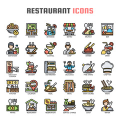 Restaurant , Thin Line and Pixel Perfect Icons