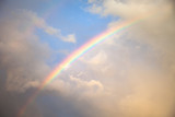Fototapeta Tęcza - Beautiful Rainbow in the Cloudy Sky