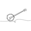 continuous line drawing banjo music instrument vector illustration minimalist design