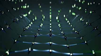 Wall Mural - futuristic network structure. science fiction or modern technology concept. seamless loop 3d render 
