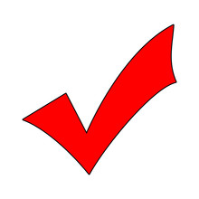 Red Check Mark With A White Background