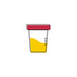 Vector icon for urine test jars on a white background in linear style