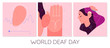 World Deaf Day in last Sunday of September concept. Health care vector illustration.