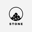 stone in the circle logo design vector template illustration