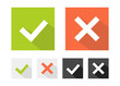 © Art Alex - Check mark icons set. Tick and cross checkmarks icons with shadow. Vector illustration.