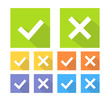 © Art Alex - Check mark icons set. Tick and cross checkmarks icons with shadow. Vector illustration.