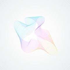 Aufkleber - Abstract blue wave dynamic vector background