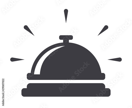 Cuadros en Lienzo Service bell icon flat vector illustration