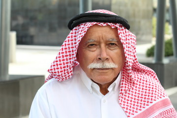 Senior Arabic businessman in office space