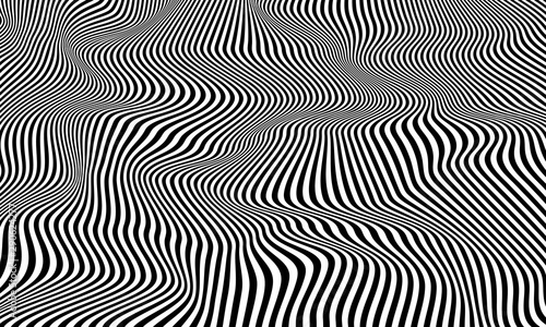 Fotografía Optical illusion striped wrapped background vector design.
